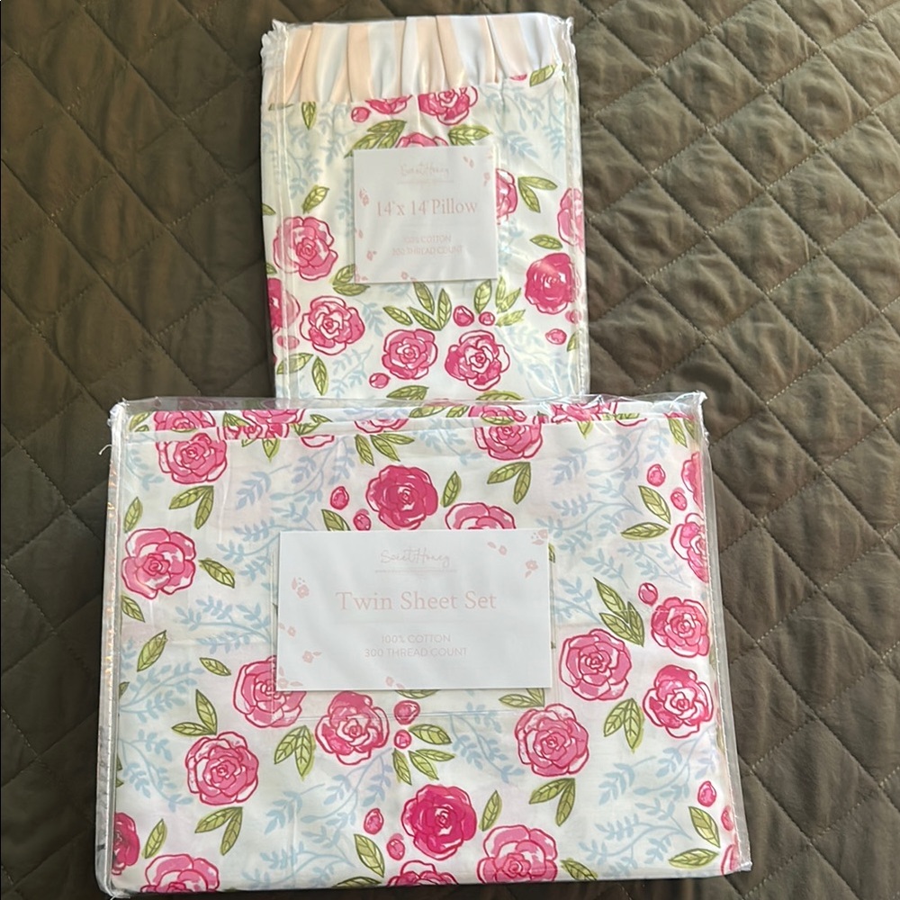 Sweet Honey Floral Twin Sheet Set with Pillowcase